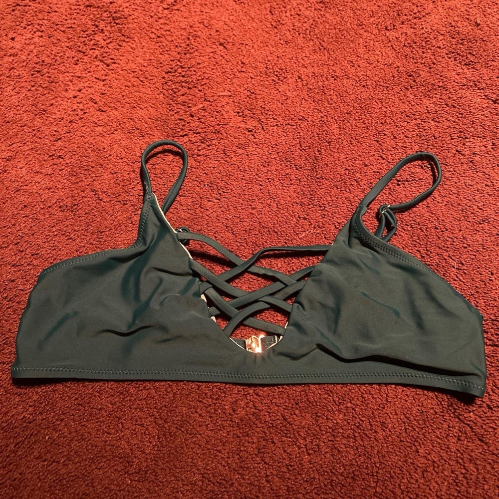 Elegant Strappy Teal Bikini Top